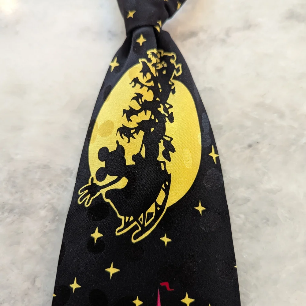 Disney Magical Castle Mens Silk Tie - Black and Blue